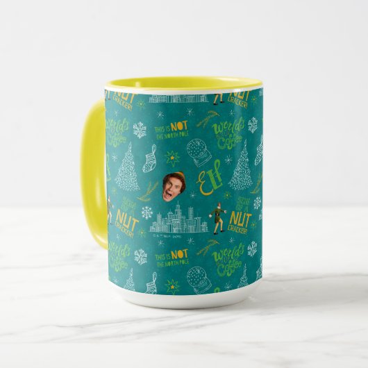 Buddy der Elf Aquamarines Zitatsmuster Tasse (Vorderseite Links)