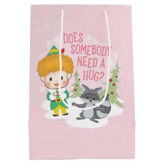 Buddy der Elf braucht jemand eine Umarmung? Mittlere Geschenktüte (Rückseite)