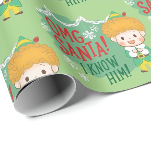 Buddy der Elf OMG Santa! Ich kenne ihn! Geschenkpapier (Rolleneckpunkt)