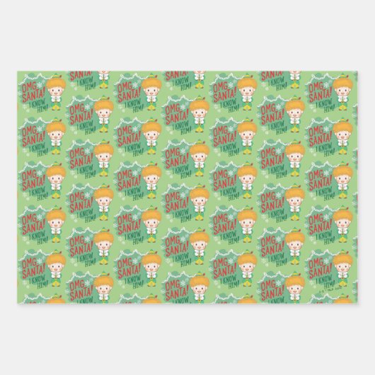 Buddy der Elf OMG Santa! Ich kenne ihn! Geschenkpapier Set (Vorderseite 2)