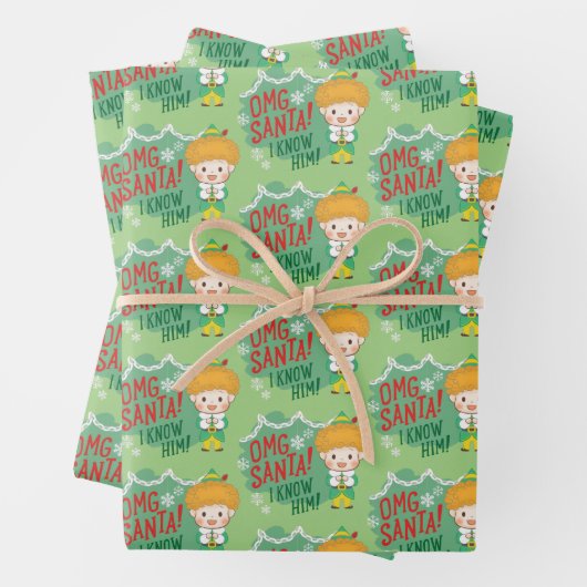 Buddy der Elf OMG Santa! Ich kenne ihn! Geschenkpapier Set (Beispiel)
