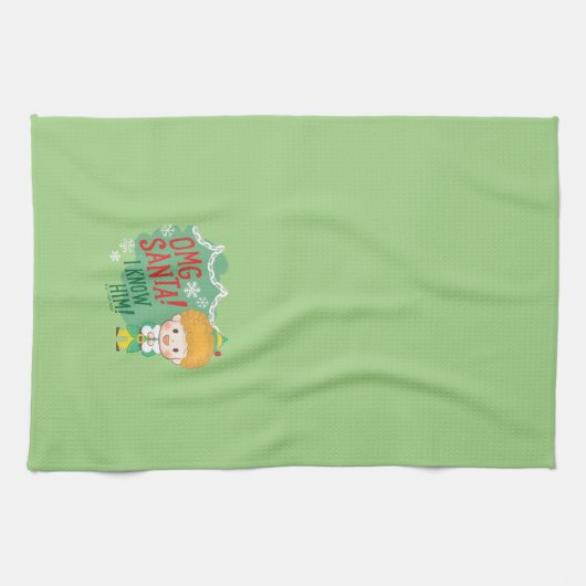 Buddy der Elf OMG Santa! Ich kenne ihn! Geschirrtuch (Horizontal)