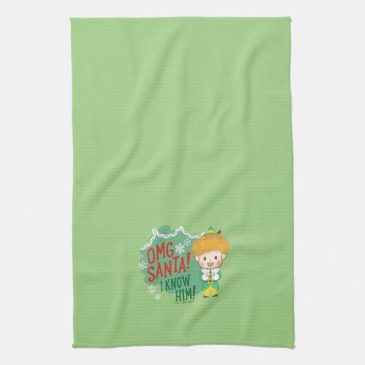 Buddy der Elf OMG Santa! Ich kenne ihn! Geschirrtuch (Vertikal)