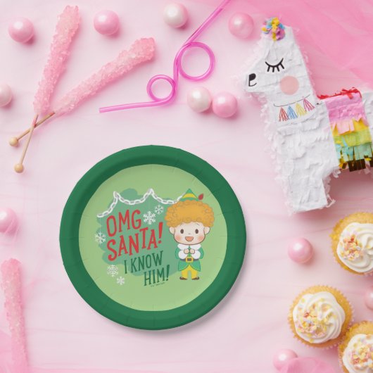 Buddy der Elf OMG Santa! Ich kenne ihn! Pappteller (Party)