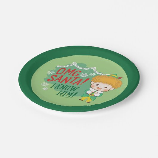 Buddy der Elf OMG Santa! Ich kenne ihn! Pappteller (Schrägansicht)