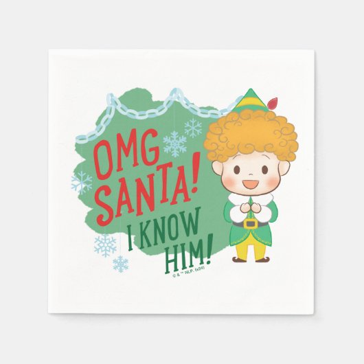 Buddy der Elf OMG Santa! Ich kenne ihn! Serviette (Vorderseite)