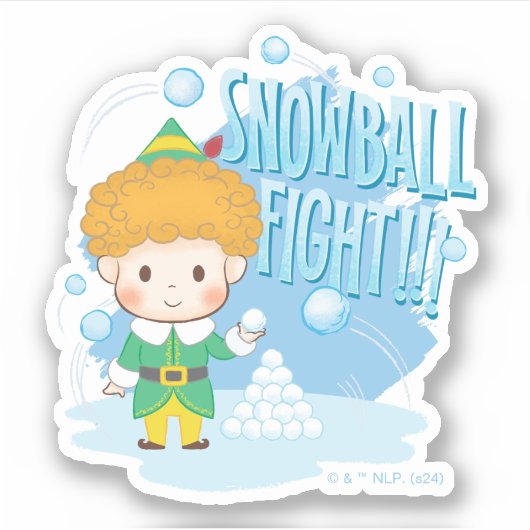 Buddy der Elf Snowball Kampf! Aufkleber (Vorderseite)