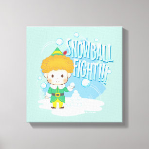 Buddy der Elf Snowball Kampf! Leinwanddruck