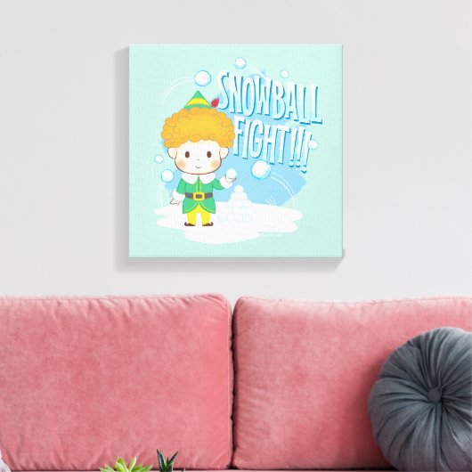 Buddy der Elf Snowball Kampf! Leinwanddruck (Insitu (Wohnzimmer))