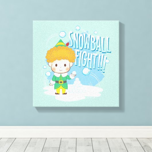 Buddy der Elf Snowball Kampf! Leinwanddruck (Insitu (Holzboden))