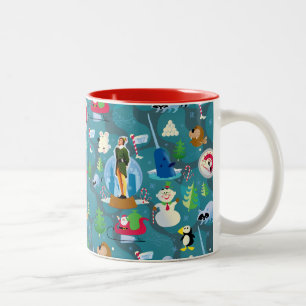 Buddy der Elf und Charaktere Teal-Muster Zweifarbige Tasse