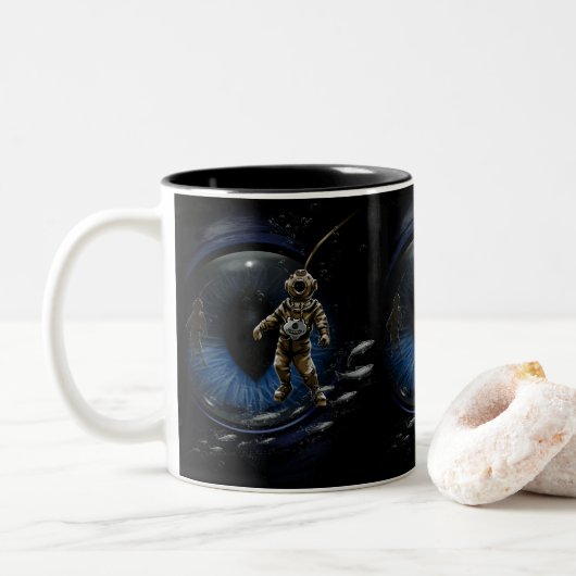Buddy Diving Zweifarbige Tasse (Mit Donut)
