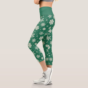 Buddy Elf Snowflake Muster Capri Leggings