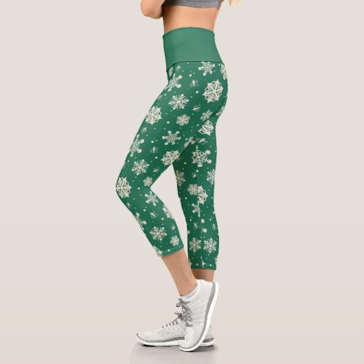 Buddy Elf Snowflake Muster Capri Leggings (Links)