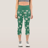Buddy Elf Snowflake Muster Capri Leggings (Vorderseite)