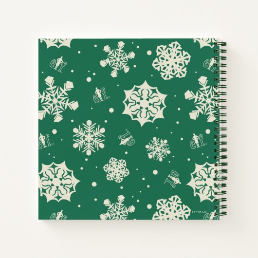 Buddy Elf Snowflake Muster Notizblock (Rückseite)