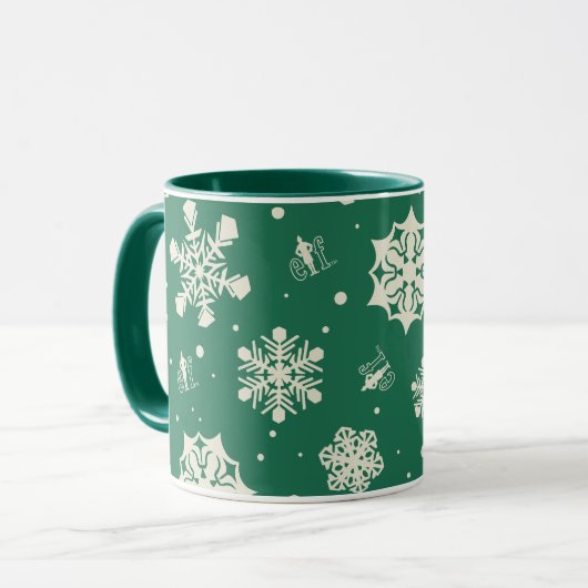 Buddy Elf Snowflake Muster Tasse (Vorderseite Links)