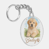 Buddy for Life Pet's Simple Modern Cool Typography Schlüsselanhänger (Vorderseite links)