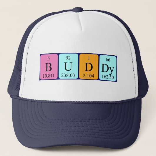 Buddy Periodic Table name Truckerkappe (Vorderseite)