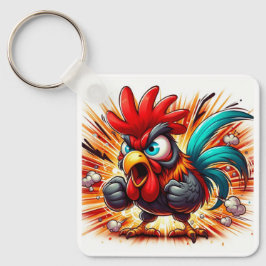 "Buddy Rooster" Double Sided Aluminum Keychain Schlüsselanhänger