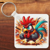 "Buddy Rooster" Double Sided Aluminum Keychain Schlüsselanhänger (Vorderseite)