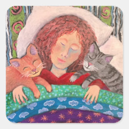 Buddy Sleep Quadratischer Aufkleber