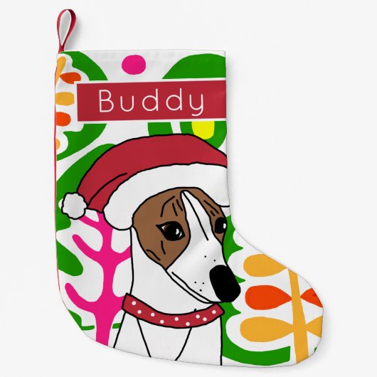 Buddy the Christmas Whippet Small Christmas Stocki Kleiner Weihnachtsstrumpf (Vorderseite)