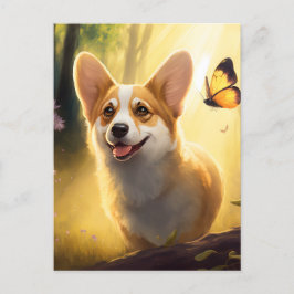 Buddy the Corgi - Whimsical Dog Postcard Postkarte
