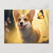 Buddy the Corgi - Whimsical Dog Postcard Postkarte (Rückseite)
