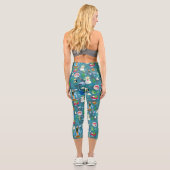 Buddy the Elf and Characters Aquamarin Pattern Capri Leggings (Rückseite)