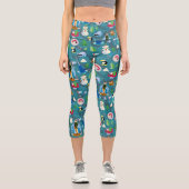 Buddy the Elf and Characters Aquamarin Pattern Capri Leggings (Vorderseite)