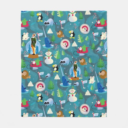 Buddy the Elf and Characters Aquamarin Pattern Fleecedecke (Vorderseite)