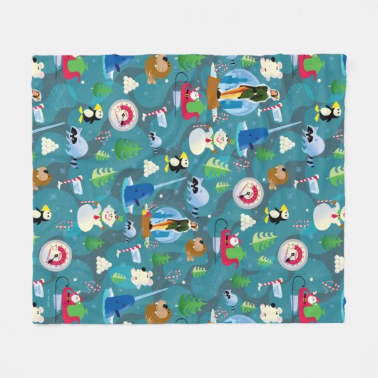 Buddy the Elf and Characters Aquamarin Pattern Fleecedecke (Vorderseite (Horizontal))
