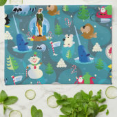 Buddy the Elf and Characters Aquamarin Pattern Geschirrtuch (Gefaltet)