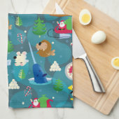 Buddy the Elf and Characters Aquamarin Pattern Geschirrtuch (Viertel Falte)