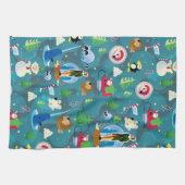 Buddy the Elf and Characters Aquamarin Pattern Geschirrtuch (Horizontal)