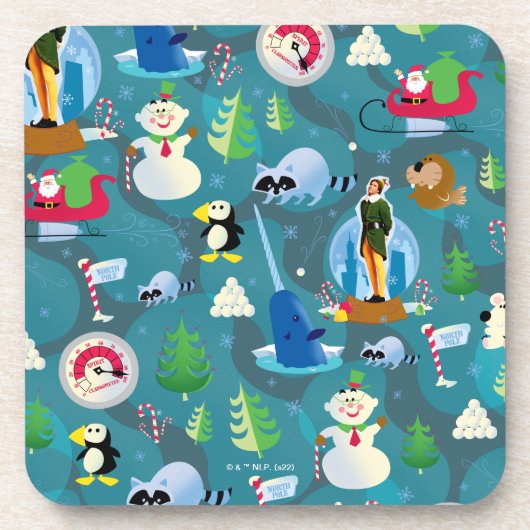 Buddy the Elf and Characters Aquamarin Pattern Getränkeuntersetzer (Vorderseite)