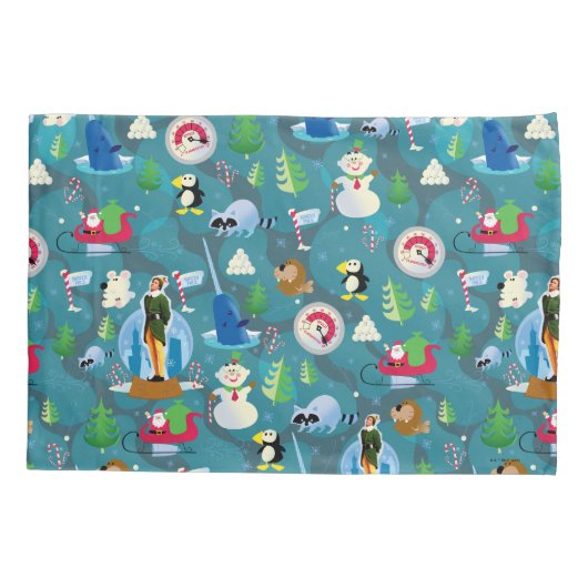 Buddy the Elf and Characters Aquamarin Pattern Kissenbezug (Rückseite)