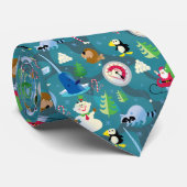 Buddy the Elf and Characters Aquamarin Pattern Krawatte (Gerollt)