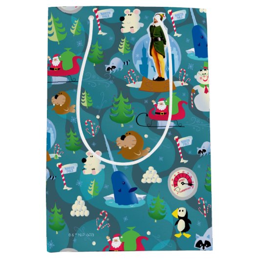 Buddy the Elf and Characters Aquamarin Pattern Mittlere Geschenktüte (Vorderseite)