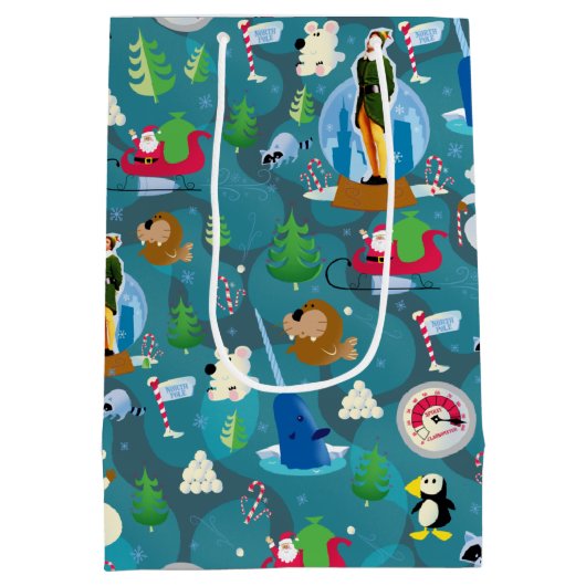 Buddy the Elf and Characters Aquamarin Pattern Mittlere Geschenktüte (Rückseite)