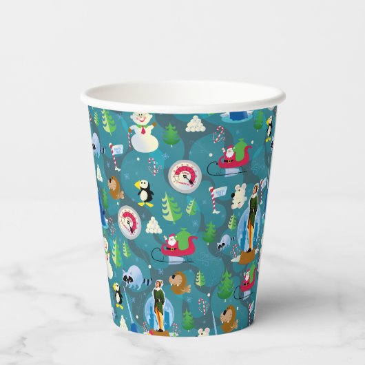 Buddy the Elf and Characters Aquamarin Pattern Pappbecher (Rückseite)