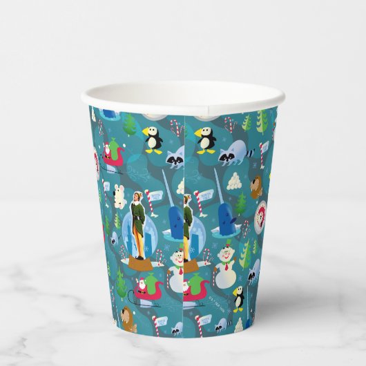 Buddy the Elf and Characters Aquamarin Pattern Pappbecher (Rechts)