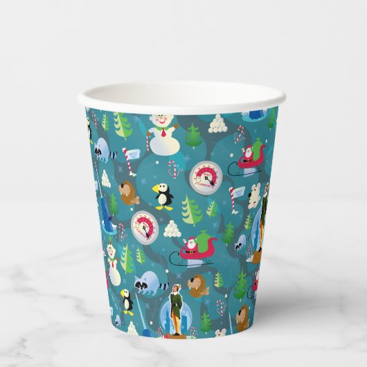 Buddy the Elf and Characters Aquamarin Pattern Pappbecher (Vorderseite)