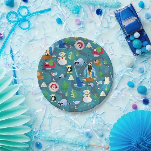 Buddy the Elf and Characters Aquamarin Pattern Pappteller (Party)