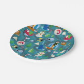 Buddy the Elf and Characters Aquamarin Pattern Pappteller (Schrägansicht)