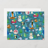 Buddy the Elf and Characters Aquamarin Pattern Postkarte (Vorne/Hinten)