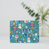 Buddy the Elf and Characters Aquamarin Pattern Postkarte (Stehend Vorderseite)