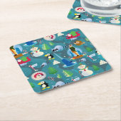 Buddy the Elf and Characters Aquamarin Pattern Rechteckiger Pappuntersetzer (angewinkelt)