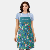 Buddy the Elf and Characters Aquamarin Pattern Schürze (Getragen)